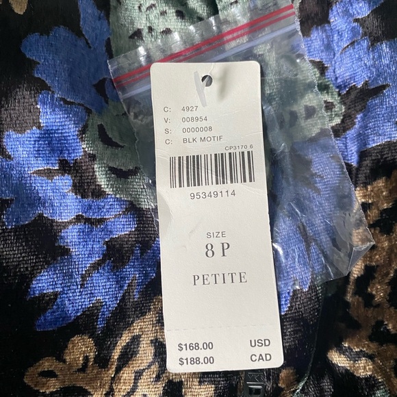 NWT Anthropologie low-rise printed pleated pant (8P) - Picture 5 of 12